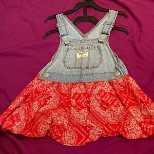 OshKosh B'gosh 2T Denim and Red Bandana Dress 2
